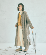 コットンウールグレンチェック　コートワンピース